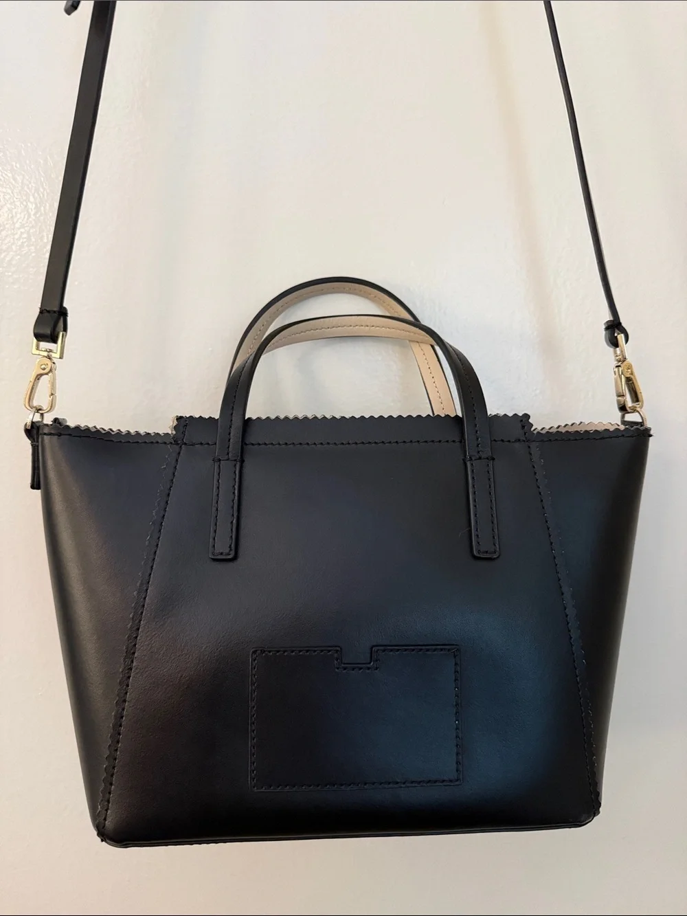 Kate Spade Lily Avenue Carrigan black patent leather scalloped tote
